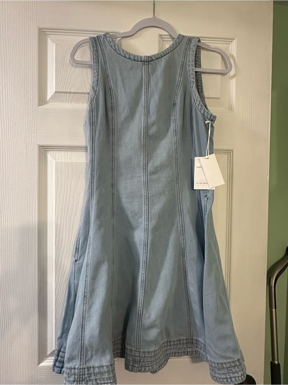 Sleeveless Light Blue Denim Mini Dress - Brand: